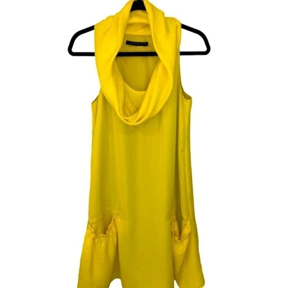 zara Woman Neon Yellow Slip Dress with Pockets Size Small - Picture 5 of 6